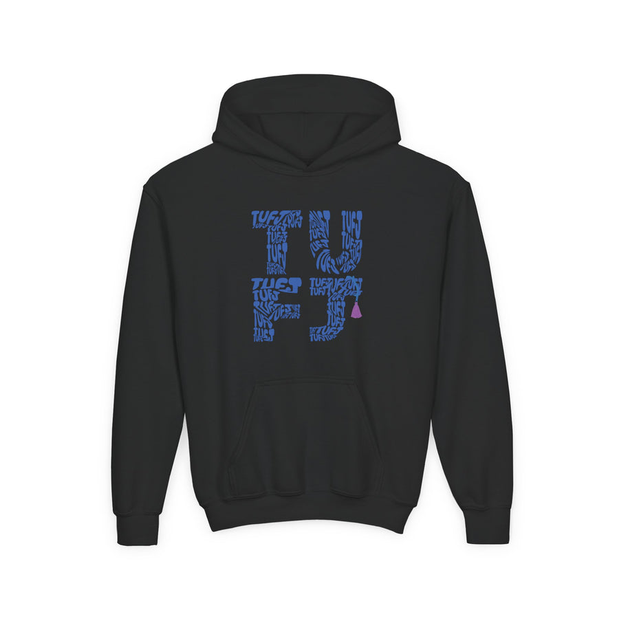 TUFJ Repeat Blue Letters Youth Heavy Blend Hoodie