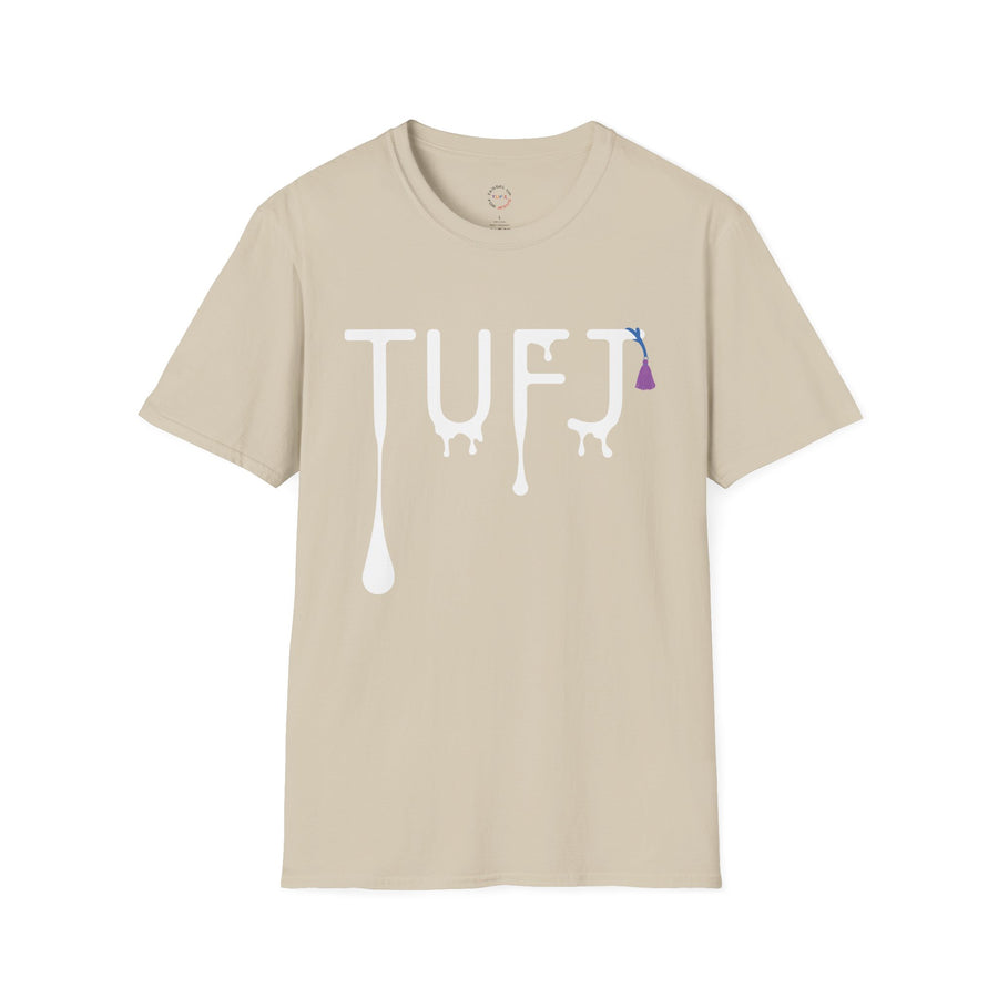 TUFJ White Print Drip Unisex Softstyle T-Shirt
