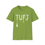 TUFJ White Print Drip Unisex Softstyle T-Shirt