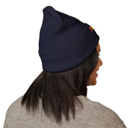 Tassel Up Graffiti Cuffed Beanie