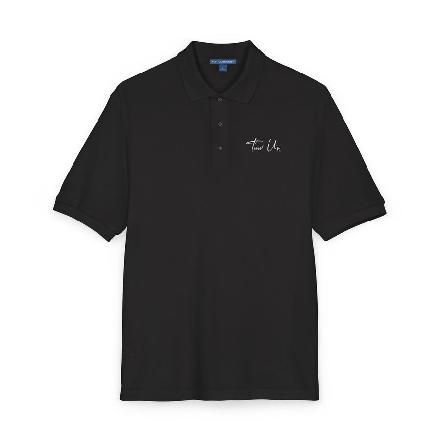 Tassel Up Cursive Unisex Polo Shirt (Embroidery)