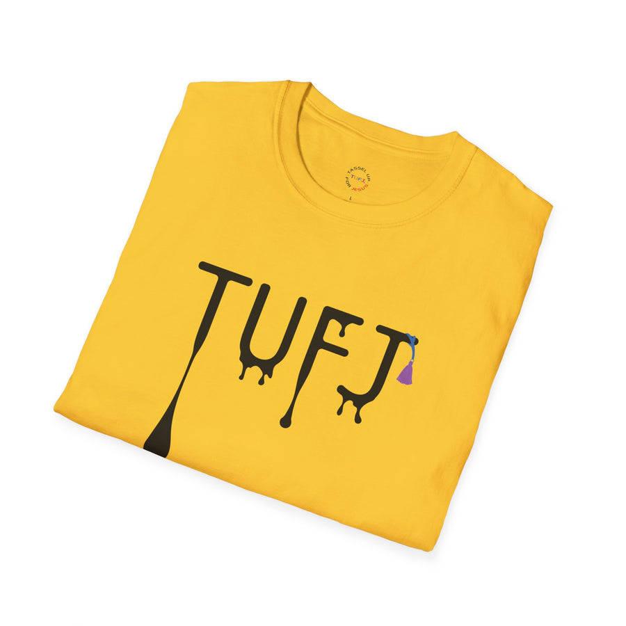TUFJ Black Print Drip Unisex Softstyle T-Shirt
