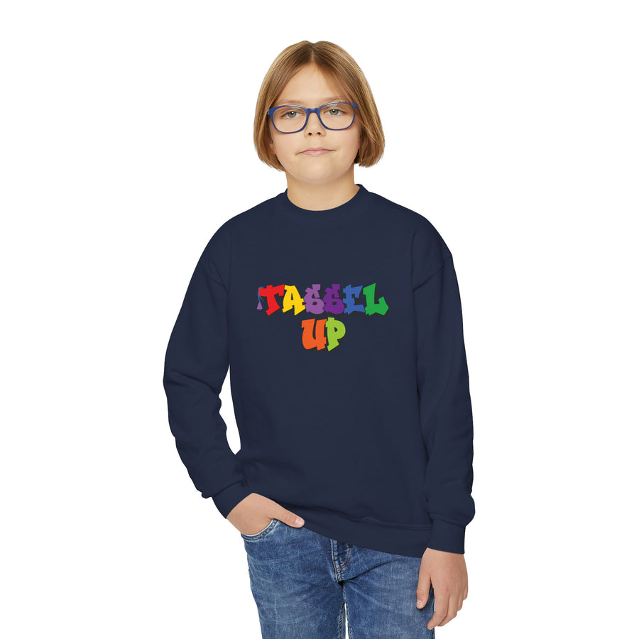 Tassel Up Graffiti Youth Crewneck Sweatshirt