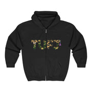 TUFJ Camo Leopard And Pearls Unisex Heavy Blend Full Zip Hoodie