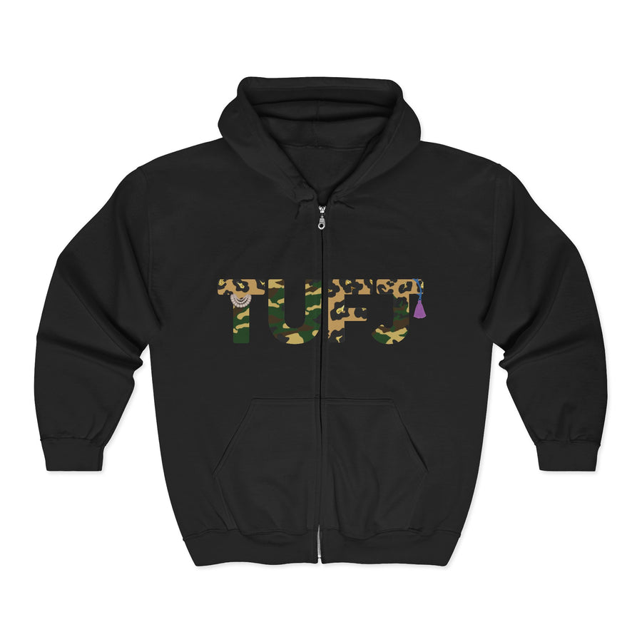 TUFJ Camo Leopard And Pearls Unisex Heavy Blend Full Zip Hoodie