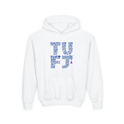 TUFJ Repeat Blue Letters Youth Heavy Blend Hoodie