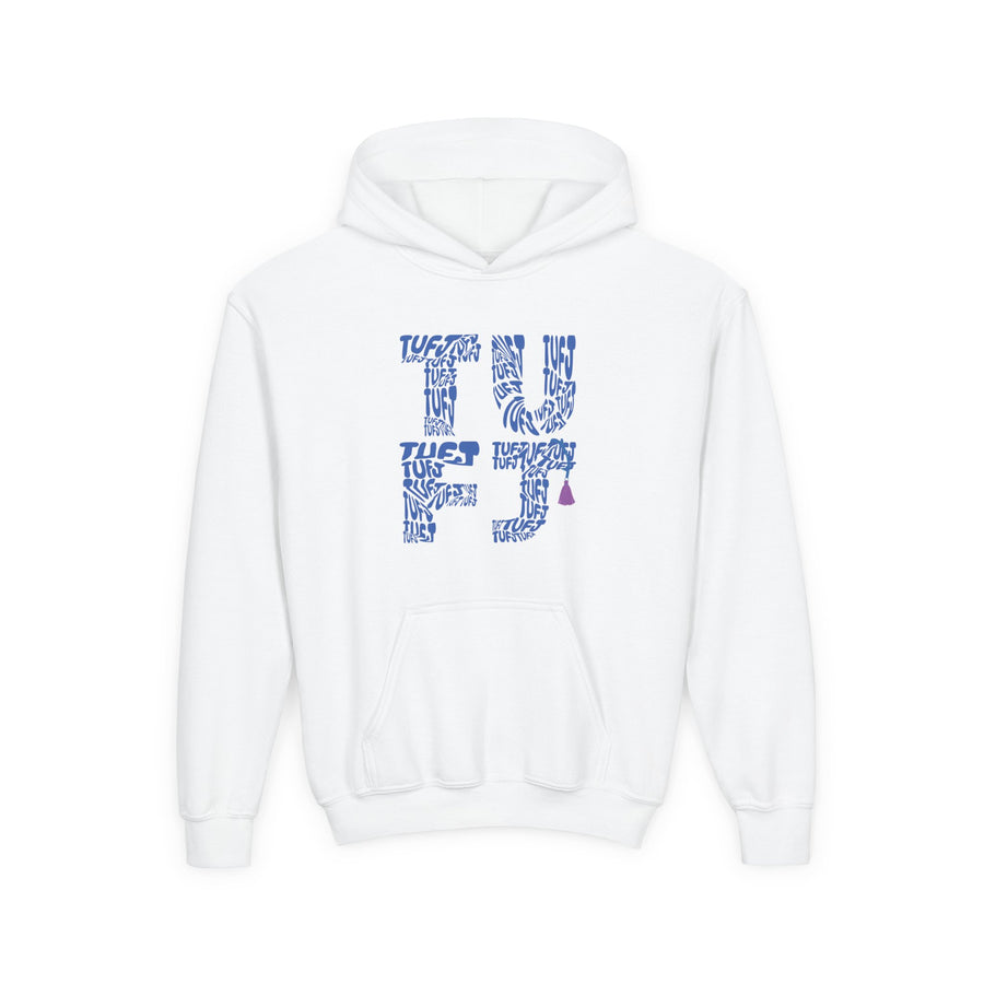 TUFJ Repeat Blue Letters Youth Heavy Blend Hoodie