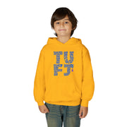 TUFJ Repeat Blue Letters Youth Heavy Blend Hoodie