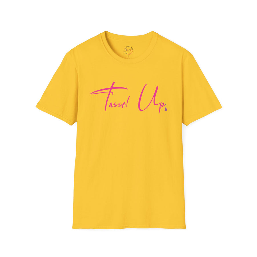 Tassel Up Pink Cursive Softstyle Unisex T-Shirt