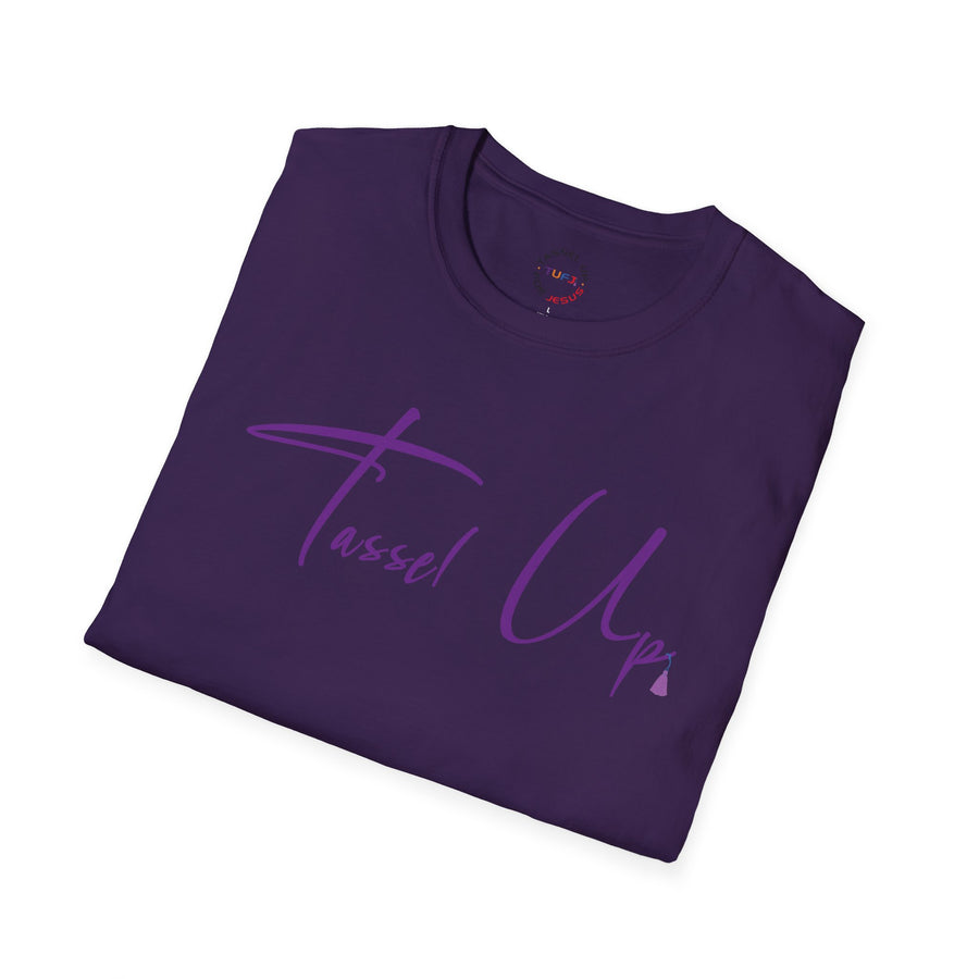 Tassel Up Purple Cursive Unisex Softstyle T-Shirt