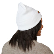 Tassel Up Graffiti Cuffed Beanie