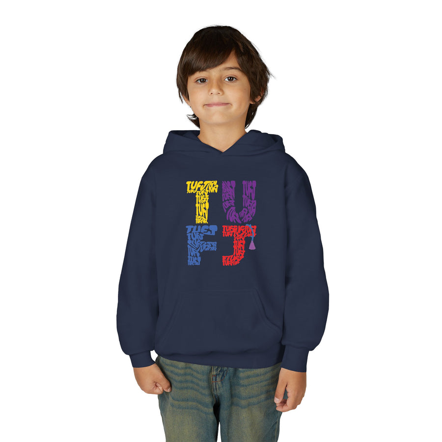 TUFJ Multicolor Repeat Youth Heavy Blend Hoodie