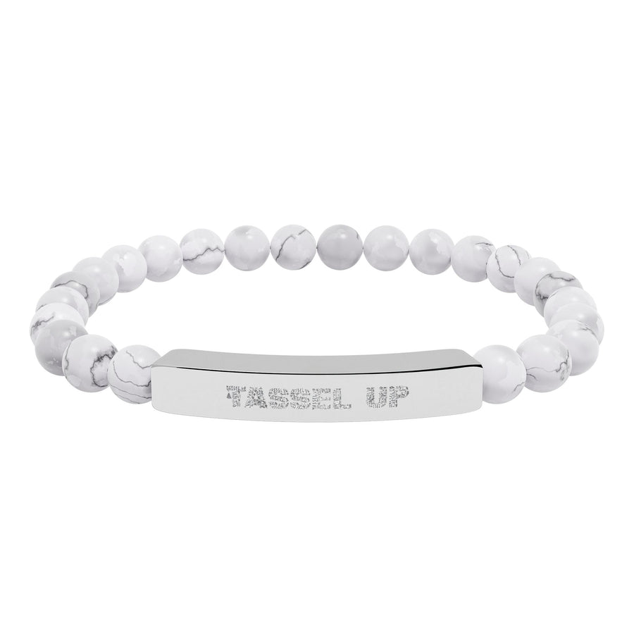 Tassel Up Repeat Natural Stone Stretch Bar Bracelet