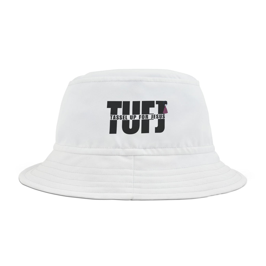 White TUFJ Bucket Hat