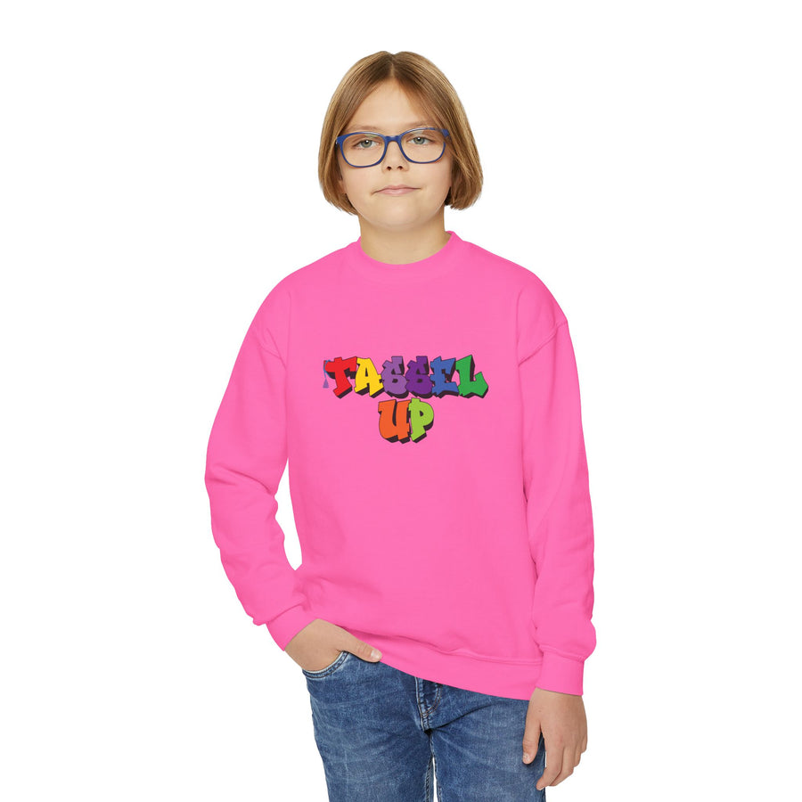 Tassel Up Graffiti Youth Crewneck Sweatshirt