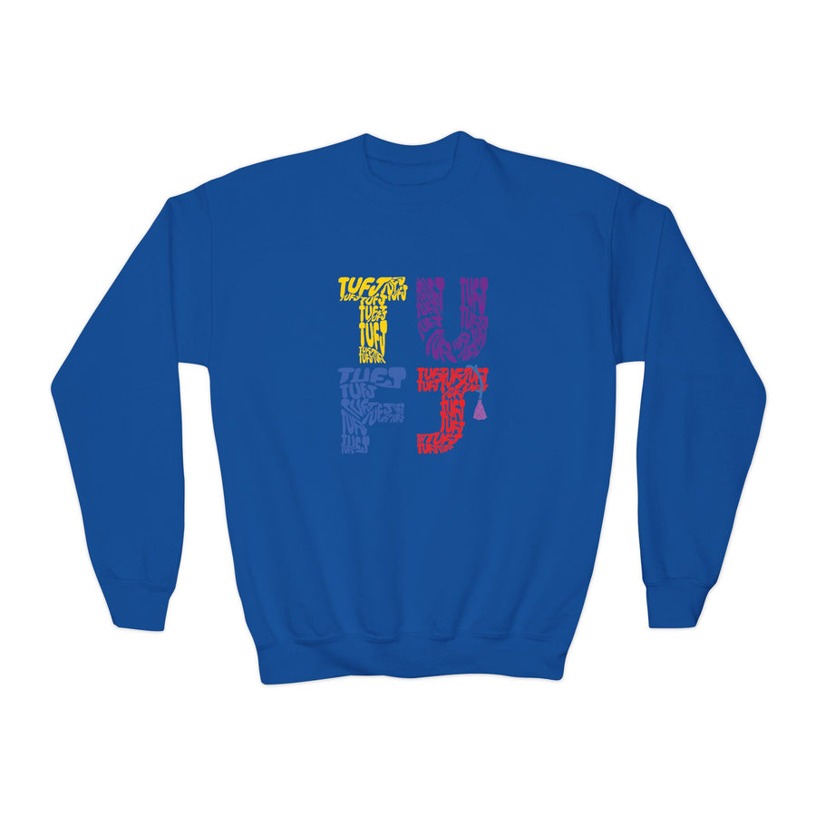 TUFJ Multicolor Repeat Youth Crewneck Sweatshirt