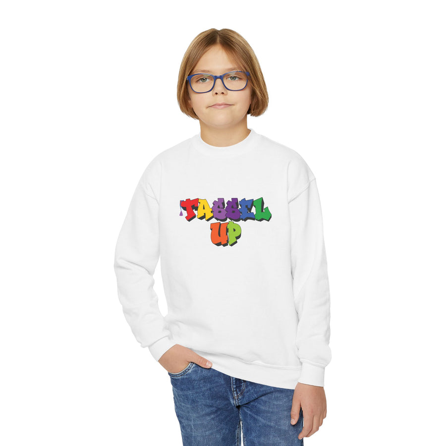 Tassel Up Graffiti Youth Crewneck Sweatshirt