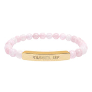 Tassel Up Repeat Natural Stone Stretch Bar Bracelet