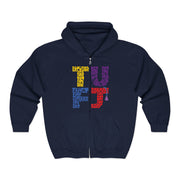 TUFJ Multicolor Repeat Unisex Heavy Blend Full Zip Hoodie