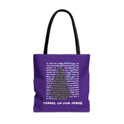 Purple Numbers 15 : 37 - 41 Bible Verse Verse Tote Bag