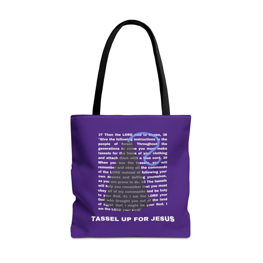 Purple Numbers 15 : 37 - 41 Bible Verse Verse Tote Bag