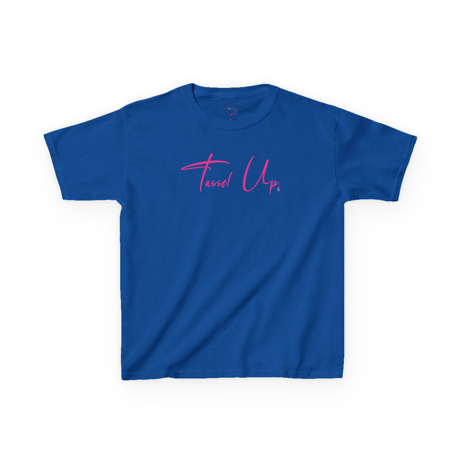 Tassel Up Pink Cursive Kids Heavy Cotton™ Tee
