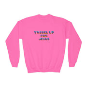 Tassel Up For Jesus Camo Youth Crewneck Sweatshirt