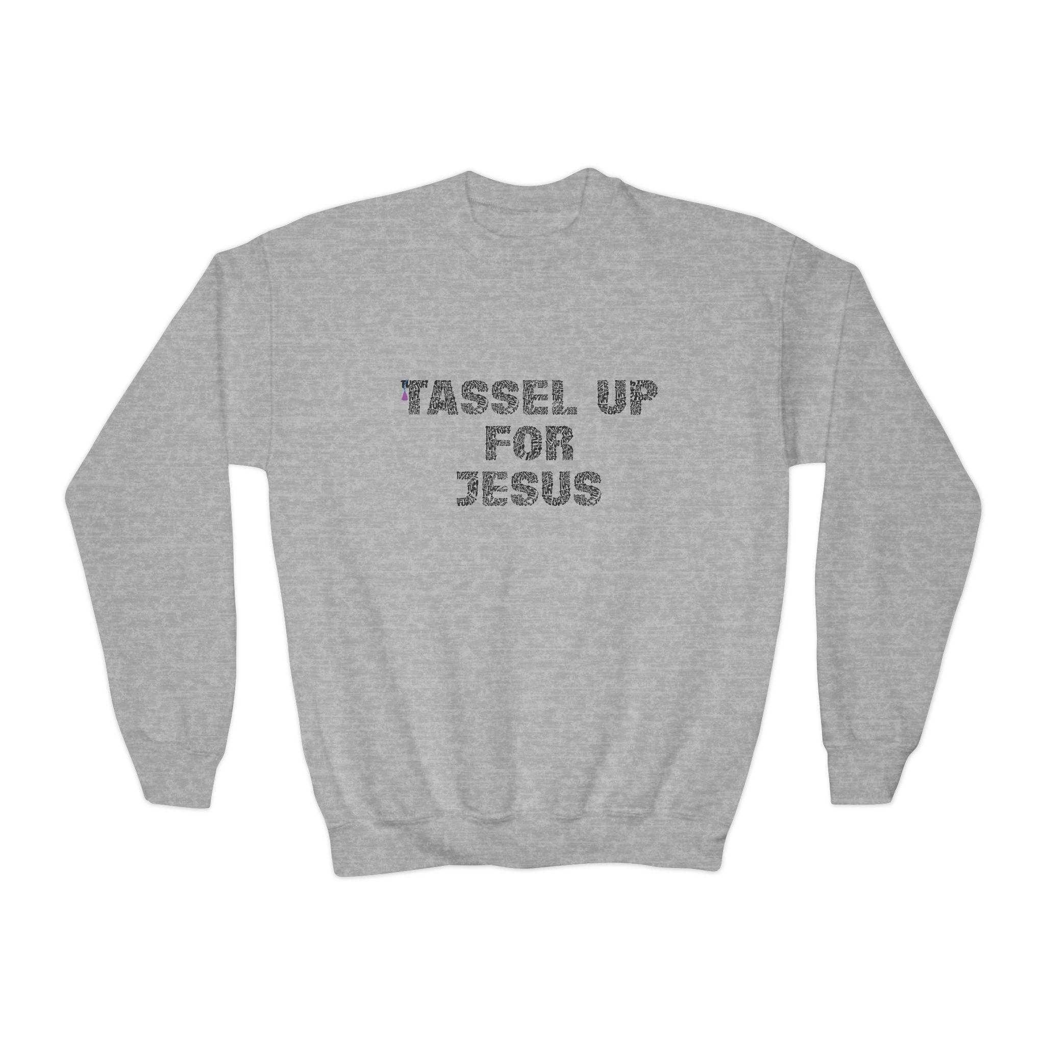 Tassel Up For Jesus Repeat Youth Crewneck Sweatshirt
