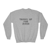Tassel Up For Jesus Repeat Youth Crewneck Sweatshirt
