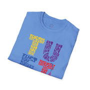 TUFJ Multi Color Repeat Unisex Softstyle T-Shirt