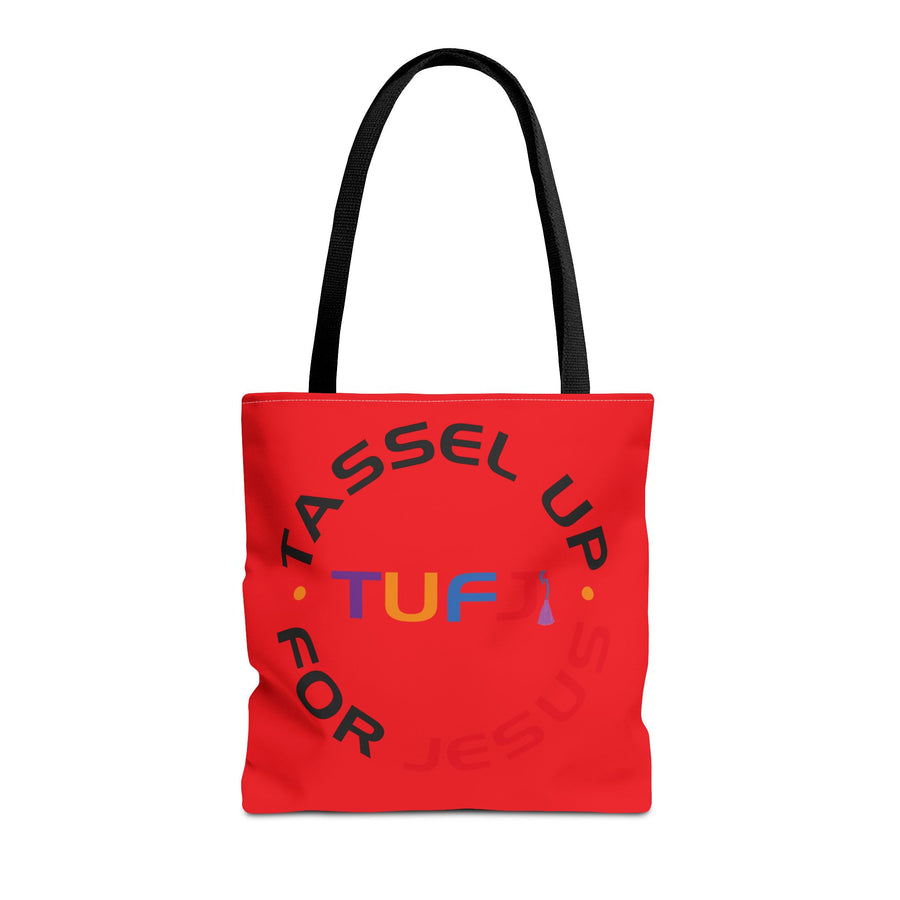 Red Tassel Up For Jesus Logo Tote Bag