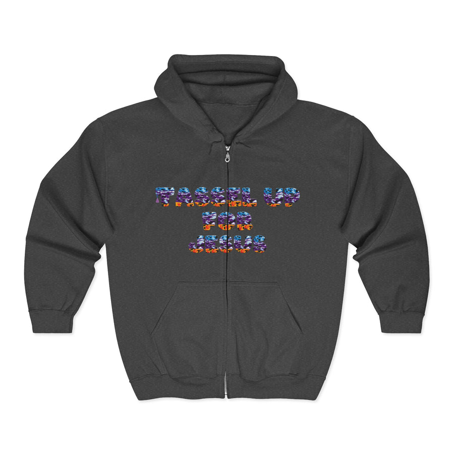 Tassel Up For Jesus Camo Unisex Heavy Blend Full Zip Hoodie