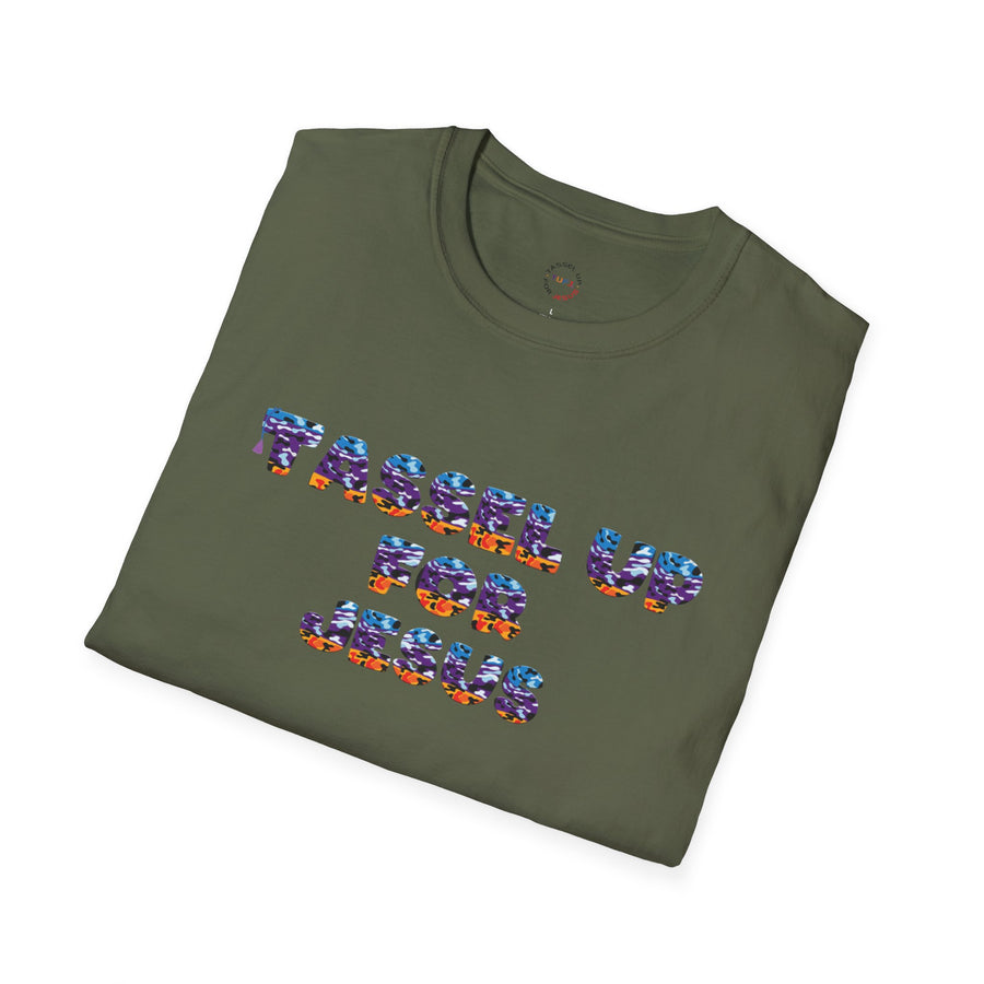 Tassel Up For Jesus Camo Unisex Softstyle T-Shirt