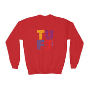 TUFJ Multicolor Repeat Youth Crewneck Sweatshirt