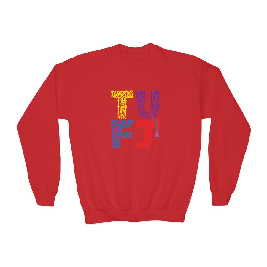 TUFJ Multicolor Repeat Youth Crewneck Sweatshirt