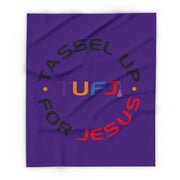 Purple Tassel Up For Jesus Logo Arctic Fleece Blanket