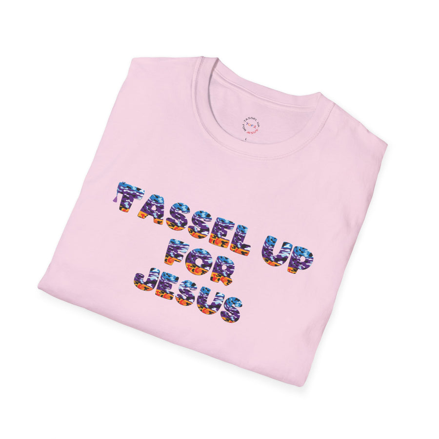 Tassel Up For Jesus Camo Unisex Softstyle T-Shirt