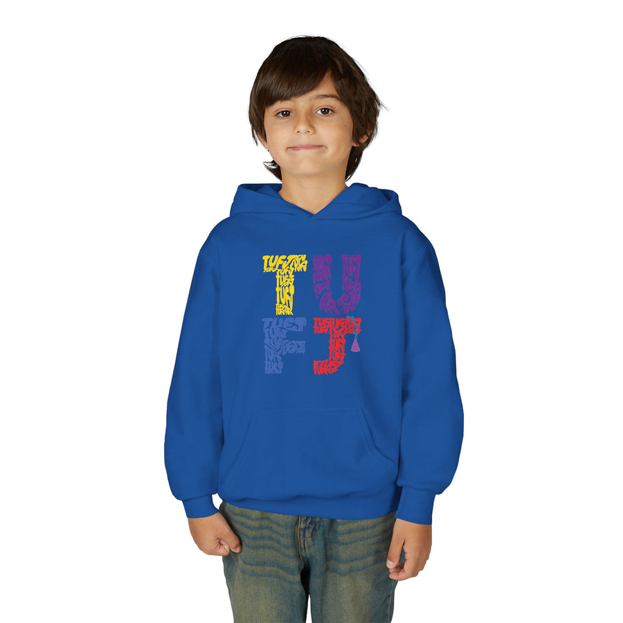 TUFJ Multicolor Repeat Youth Heavy Blend Hoodie