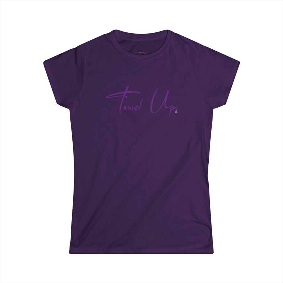 Tassel Up Purple Cursive Women's Cut Softstyle Tee