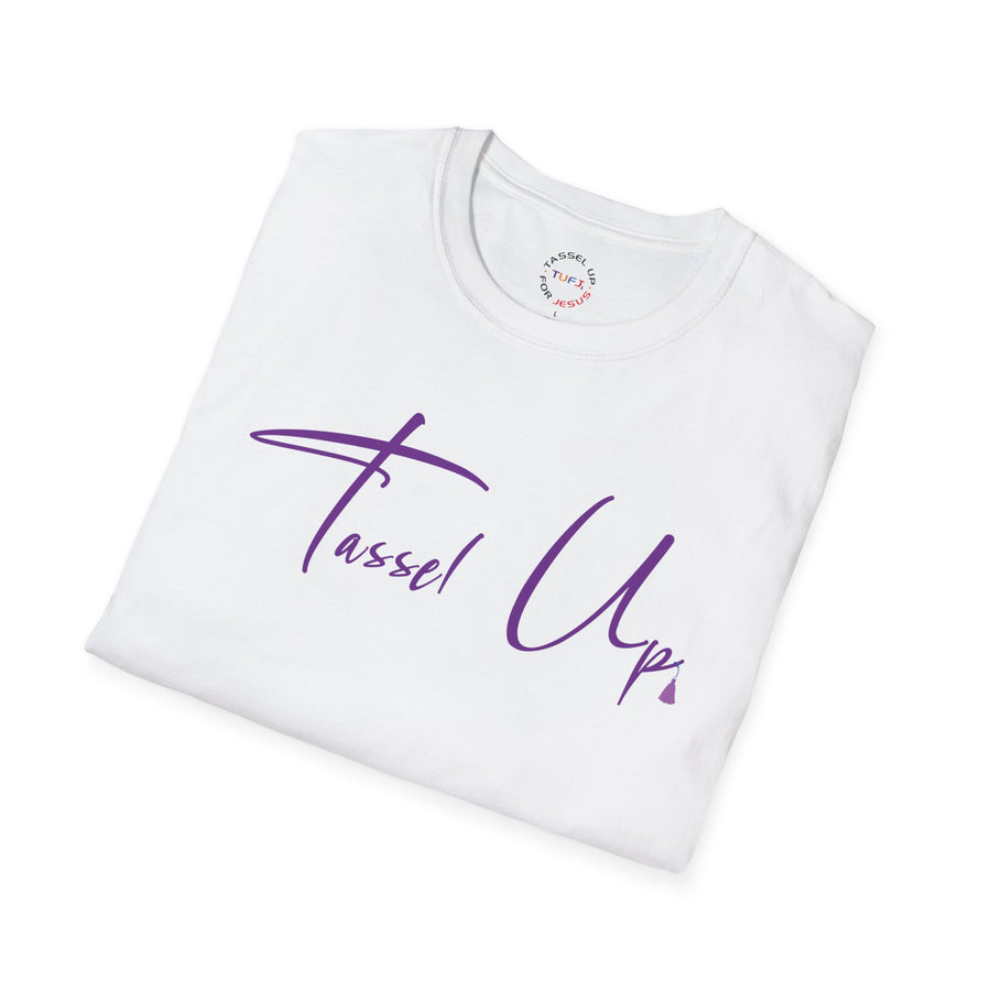 Tassel Up Purple Cursive Unisex Softstyle T-Shirt