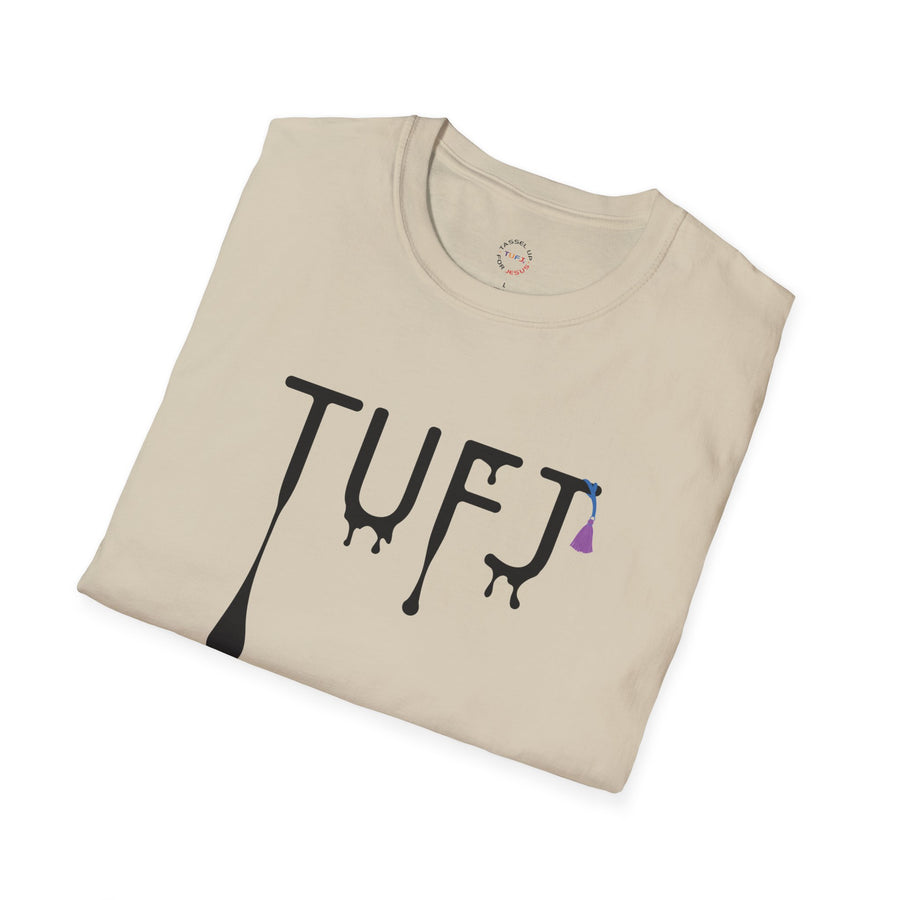 TUFJ Black Print Drip Unisex Softstyle T-Shirt