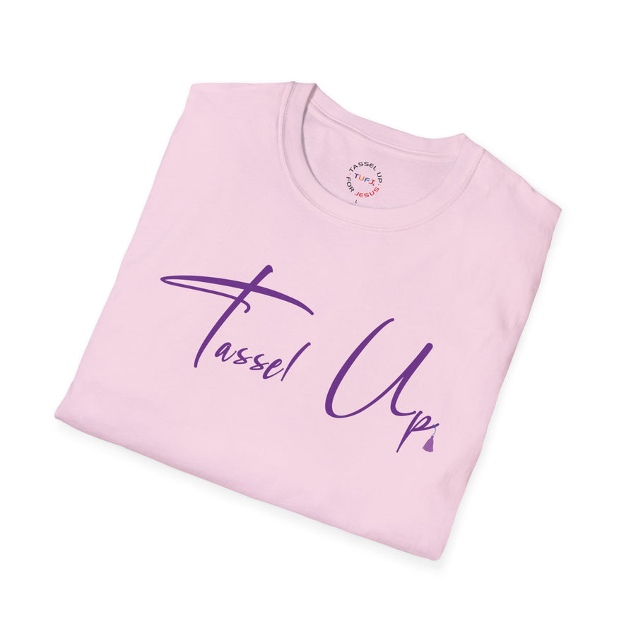 Tassel Up Purple Cursive Unisex Softstyle T-Shirt