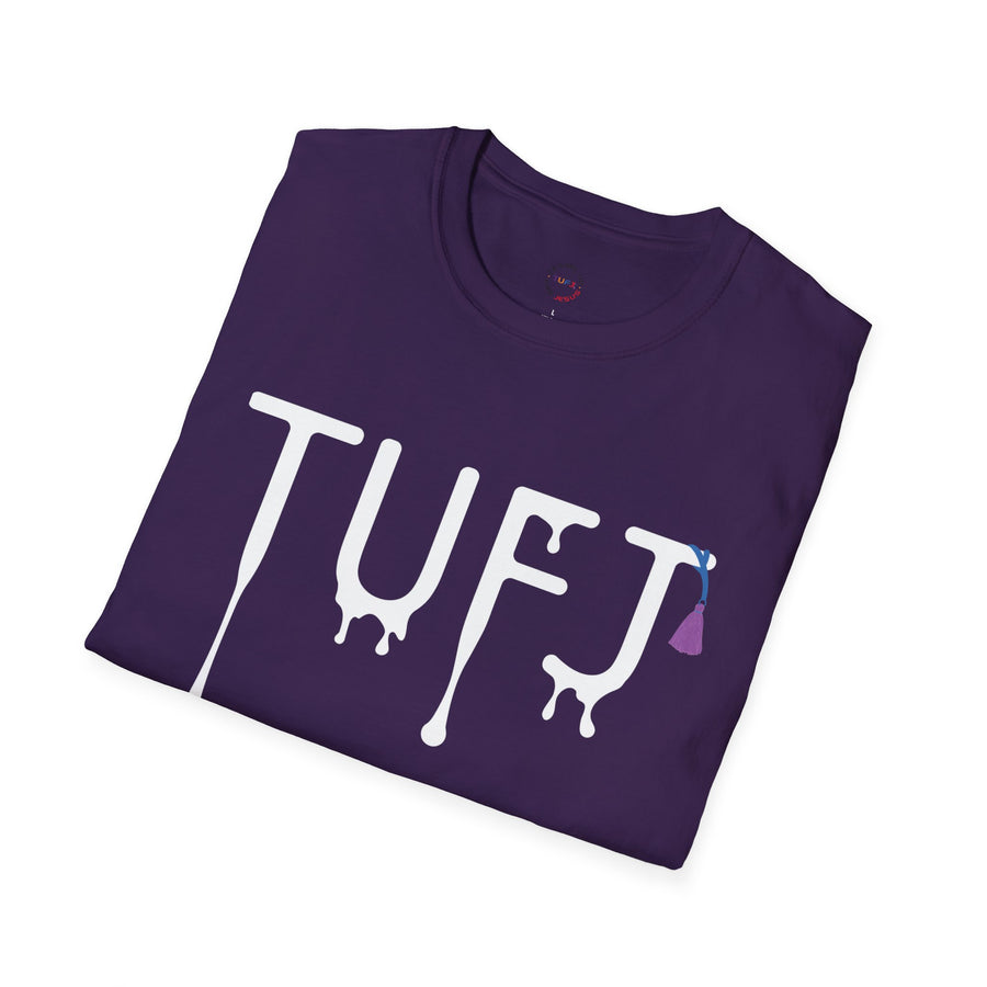 TUFJ White Print Drip Unisex Softstyle T-Shirt