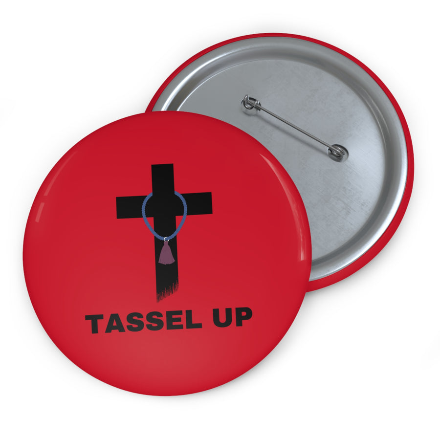 Red Tassel Cross Pin Buttons