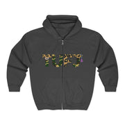 TUFJ Camo Leopard And Pearls Unisex Heavy Blend Full Zip Hoodie