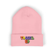 Tassel Up Graffiti Cuffed Beanie