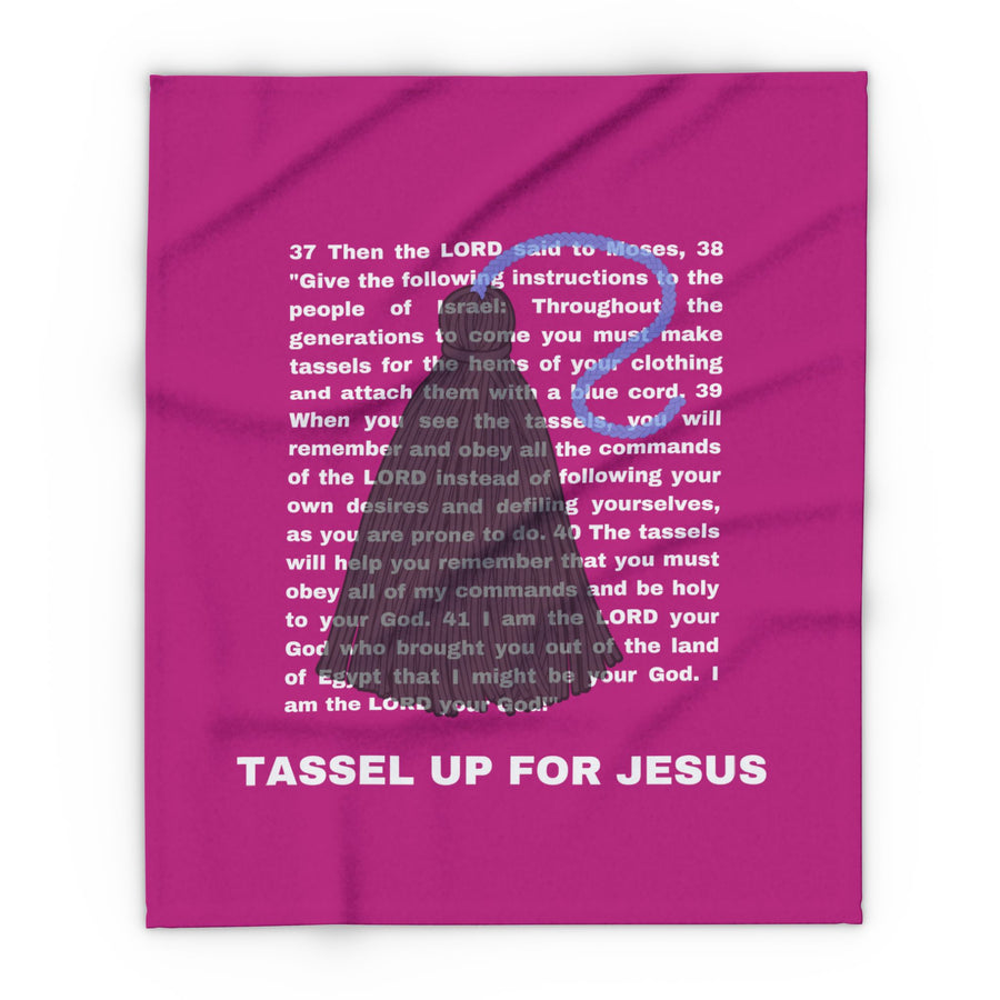 Pink Numbers 15 : 37 - 41 Bible Verse Arctic Fleece Blanket