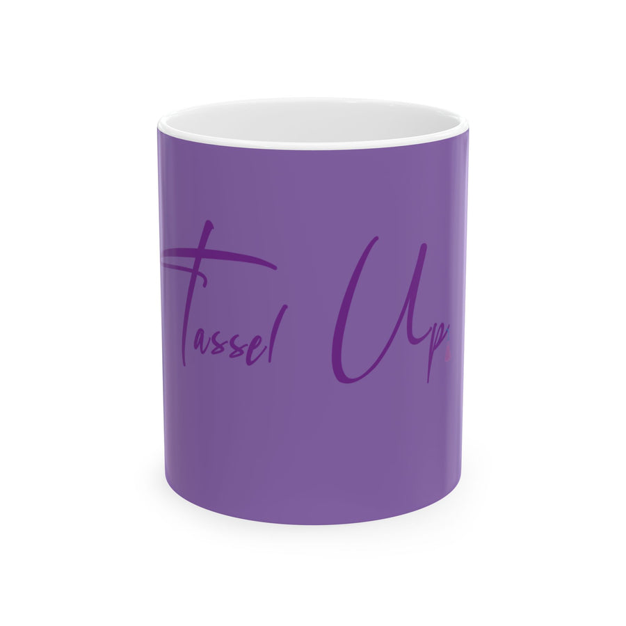 Tassel Up Purple Cursive Ceramic Mug