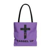 Light Purple Tassel Cross Tote Bag