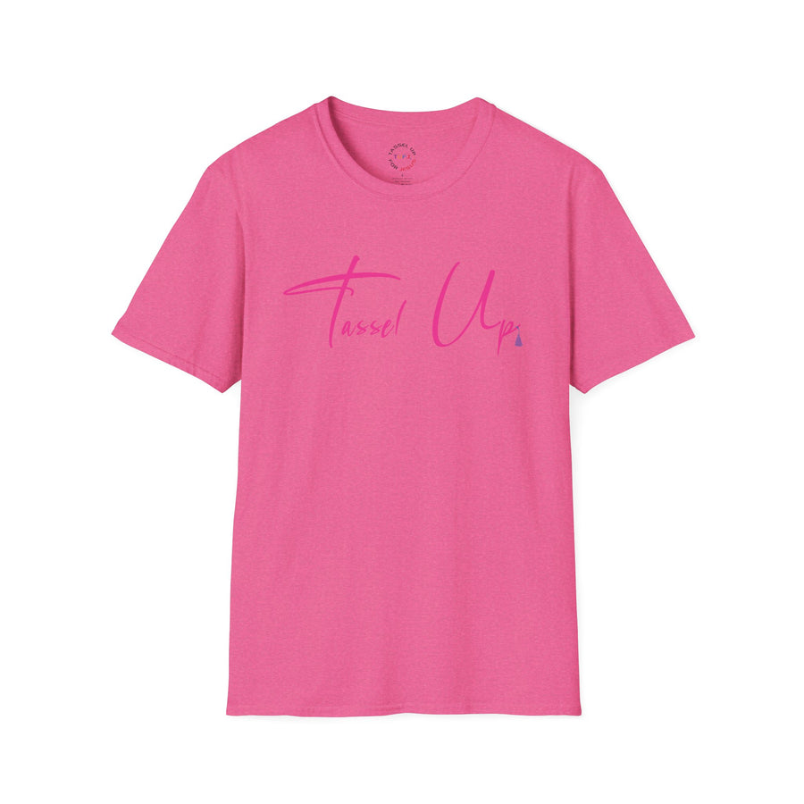 Tassel Up Pink Cursive Softstyle Unisex T-Shirt